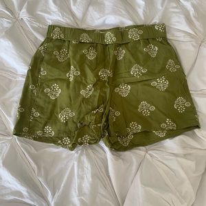 Madewell Olive green shorts with white designs